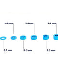 Badass Premium Steel Screw Spacer Kit For Tamiya TT01 TT02 XV01 XV02 10th Scale RC Car Parts Up Your Gear Game With Solid M3 Fasteners Washers That Hold Tight For Assembly Without Stripping While You Go Crazy Shredding The Tracks All Day Long. Blue M3 steel spacers and washers, 0.5-3.0 mm