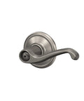 Flair Door Lever Privacy Lock For Bedroom And Bathroom Satin Nickel Finish With No Fuss Self Aligning Screws Push Button