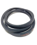 Heavy Duty Drive Belt Replacement Five Eighths Inch By Eighty Five And Three Eighths Inch For 46 And 50 Inch Riding Lawn Mowers Compatible With AYP Poulan Pro And Related Units 148763 OEM Quality black drive belt coiled