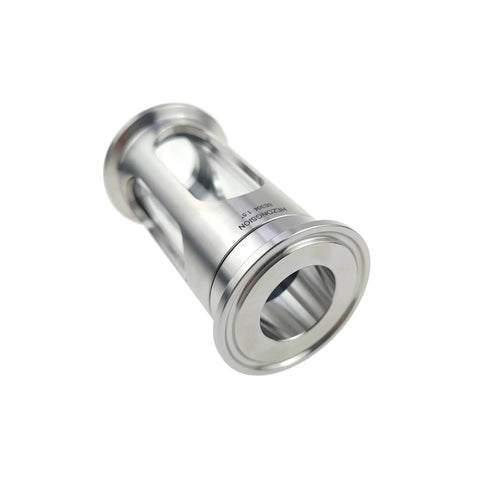 Side view of HEZONGSION 1.5" tri-clamp mini sight glass, SS304 stainless steel with EPDM seal, 3.5" length, ID 25mm