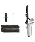 Top Shelf Pneumatic Air Belt Sander With A Ridiculously Fast 10 Mm Track And Hog Wild 16000 Rpm Motor for metal polishing with accessories.