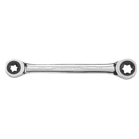 4 Piece Double Box Ratcheting E-Torx Wrench Set For Gearheads, 72-Tooth Ratchet With A 5 Degree Swing, Off Corner Loading For Superior Grip