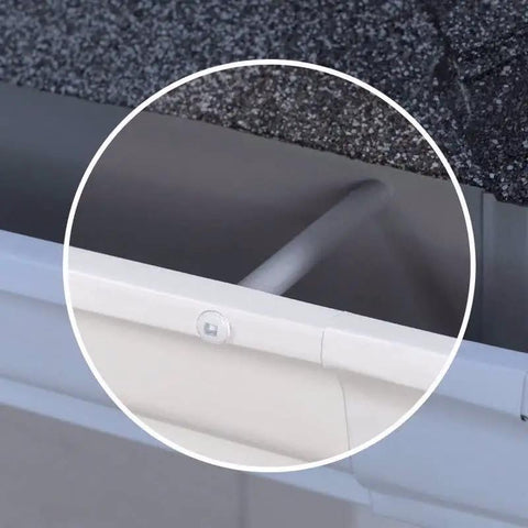 Installed white gutter screws for 5 inch and 7 inch gutters, heavy duty galvanized steel, Amerimax Home Products