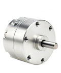 Heavy Duty Vane Rotary Air Cylinder Pneumatic Aluminum Alloy Gripper Rotation Actuator showing silver body and output shaft.