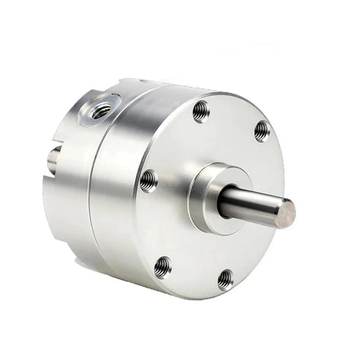 Heavy Duty Vane Rotary Air Cylinder Pneumatic Aluminum Alloy Gripper Rotation Actuator showing silver body and output shaft.