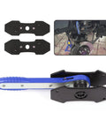 G-PLUS brake caliper press tool with blue handle and 2 steel plates; 4-in-1 universal disc ratchet caliper tool for brake repair