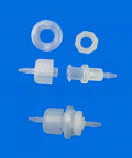 Pack Of 100 Luer Lock Bulkhead Fittings And Male Luer Connectors, Food Grade PP Plastic With Nut And Washer For Lab Liquid Transfer, 1.6 Mm 1/16 Inch, 1/4-28 UNF, 4 Parts, Leak-Resistant, Durable, PP bulkhead fittings with nut and washer