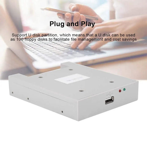 1.44MB USB Floppy Drive Emulator With 32-Bit CPU For Industrial Controls, High-Performance USB SSD Floppy Emulator, 34-Pin Interface, No-Fuss Plug And Play Installation, Secure Data Handling And Reliable Legacy Drive Simulation, white USB floppy emulator with front port