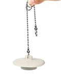 Solid 2 Pack Rubber Tub Stopper With Long Stainless Steel Beaded Chain And Heavy Duty Drain Plug for sink use.