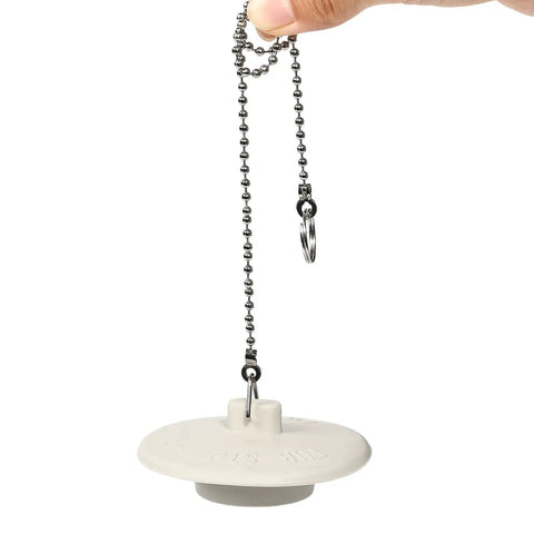 Solid 2 Pack Rubber Tub Stopper With Long Stainless Steel Beaded Chain And Heavy Duty Drain Plug for sink use.