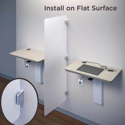 Heavy Duty Glass Clamp Set for Flat and Curved Square Glass and Acrylic Surfaces on a wall panel installation