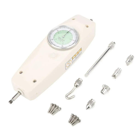 500N Analog Dynamometer Force Tester Handheld Push Pull Meter For Electronics Hardware And Auto Parts Easy Operation With A Compact Handheld Design Versatile Force Gauge For Tension And Compression Testing, handheld analog dial with attachments