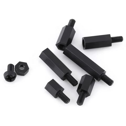 250 Piece Nylon Separation Spacer Set For PCBs, Acid Resistant Insulation, Hexagonal M3 Spacers, Male And Female Type A Columns, Durable PA66 Nylon Pro Grade For Reliable Electronics Assembly, black hex spacers