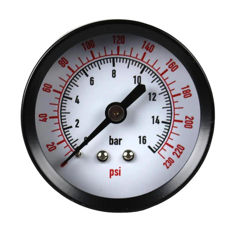 Top Shelf Air Pressure Regulator Valve For Compressor With Included Dial Gauge And Quick Lock Knob showing dial gauge at 10 psi.