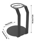 Sleek Black Iron Pour Over Coffee Dripper Rack With Rock Solid Stable Base, 18.3cm tall for precision brewing at home or office.