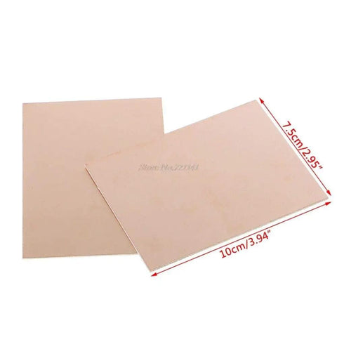 10 Pack FR4 Glass Fiber Copper Clad Laminate PCBs, Double Sided Printed Circuit Boards 100x75x1.5 mm with size dimensions