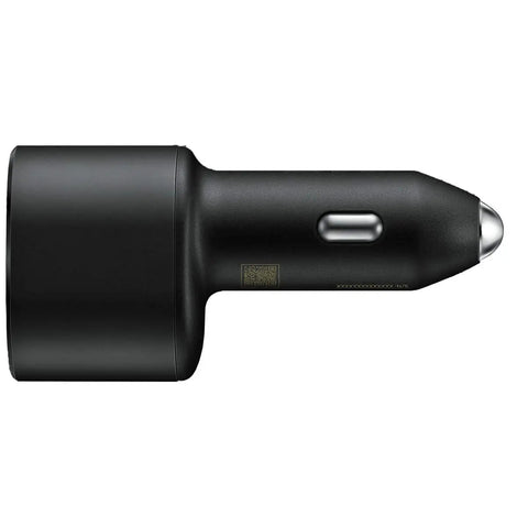 Road Ready Dual Port Car Charger With Blazing Fast 45W Plus 15W Output For Usb C And Usb A sleek black design for easy vehicle charging.