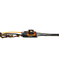 Beefed-Up 130 Amp Brushless Smart ESC with Telemetry for 3S to 6S RC jets and helis, shown with wiring and connectors.