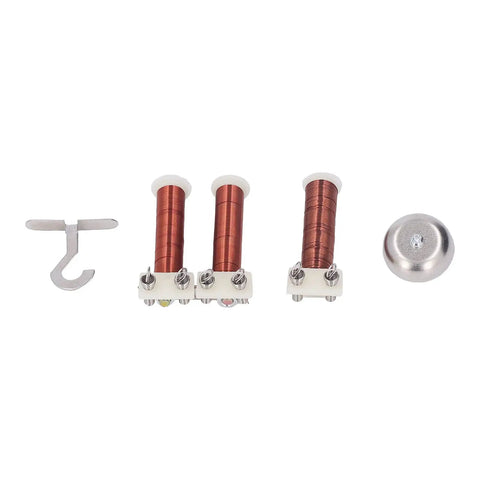 Electromagnet Experiment Kit for Physics Classrooms and Labs, Hands On Learning Tool With Helical Coil Electric Bell Hooks, shown on white