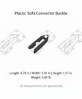 Diagram of DIY Sofa Connector Clip For Modular Sectionals Plastic Furniture Buckle Replacement with dimensions