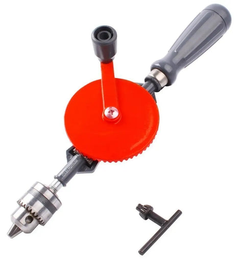 Manual Three Eighths Inch Hand Drill That Packs Power And Speed, Cast Steel Double Pinions, Solid Three Jaw Chuck, Comfy Grip Handle, Great For Wood Plastic Metal And Fiberglass, Delivers Precise Holes Without A Power Drill