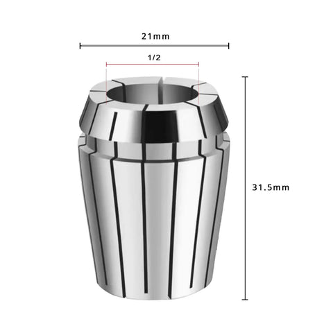 Close-up of ER20 Spring Collet from 1/8 Inch To 1/2 Inch For CNC Milling And Engraving, Ultra Precise 0.008 Mm Tolerance, Double Angle Design