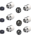 Ultimate ER Collet Sleeve Thread Adapter Kit For Engraving Spindle Motors with various sizes and steel conversion nut.