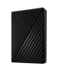 Black 5TB Portable External Hard Drive With Ransomware Defense And Password Protection, USB 3.1 And USB 3.0 Compatible, angled view