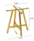 Gold X Shape Table Base For Glass Wood Marble Tops, Heavy Duty Metal Desk Leg With Suction Cups, 28 Inch Height