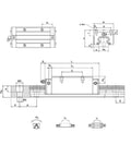 Pro Grade Hgr20 Linear Guide Rail 1500 Mm Paired With Hgh20ca Slider Blocks CNC Lathe Hardware schematic with dimensions