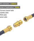 Gold Plated F Type Coax Connector Female To Female For RG6 Cables Two Pack Pro Grade Ultra Compact Flush Mount Adapter Extend And Convert TV Satellite Lines High Quality Signal Pass Through Easy Install Built Tough And Reliable. Gold F-type female-to-female RG6 adapter, 6.85mm cable, two connectors