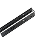 Heavy Duty Steel Ball Bearing Silent Drawer Slide Rail Set For Cabinets And Wardrobes, Three Section Drawer, 2 Pack, 10 Inch 240mm, Black Finish
