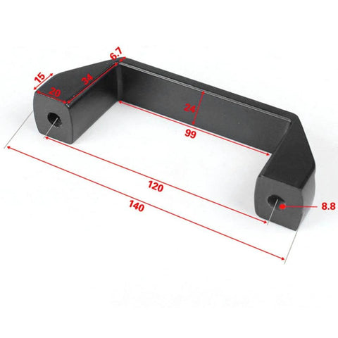 Two Pack Black Aluminum Alloy Rectangular Industrial Pull Handles For 30 Series Aluminum Extrusion Profiles 140mm Long 24mm Wide