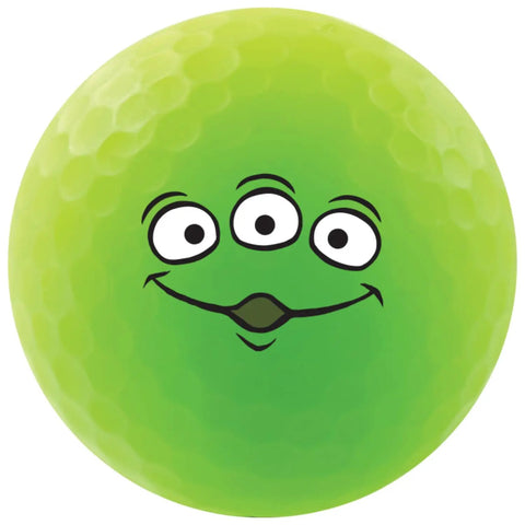 Vivid Holiday Disney Golf Ball Gift Set 4 Pack With Matte Finish For Maximum Visibility Dope Colors Soft Feel Limited Edition 100th Anniversary Design For Holiday Play And Gift featuring green ball with character face