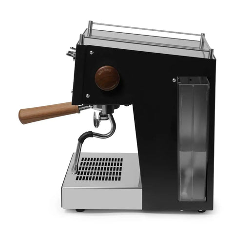 Side view of Duo Espresso Machine With PID Temperature Control, Barista-Level Precision, Programmable Volumetric Shots, Preinfusion, Auto-Standby, Dual Thermoblock, 120V Black.