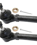 Front Driver And Passenger Side Outer Tie Rod Ends Compatible With Chrysler Dodge Ram Jeep Steering Suspension Heavy Duty Adjustable Replacement Kit with nuts and pins.