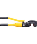 Heavy Duty Hydraulic Scissors Cutting Machine Portable Rebar Shear 6T To 13T Manual Steel Bar Cutter with yellow handles.