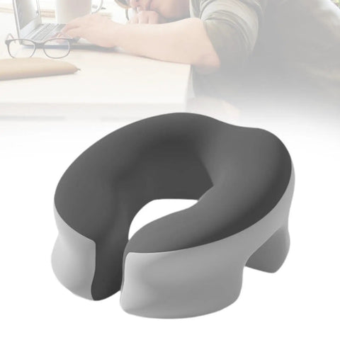 Desk Napping Pillow With Memory Foam Headrest For Office And Travel in dark gray and light gray