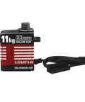 Premium 11Kg Digital Servo Motor Featuring A Blazing Fast Hollow Cup Coreless System And Knockout Full Metal Gears For RC Cars Planes Helicopters And Robots Built Tough Smooth Running Red Finish, side view with wiring.