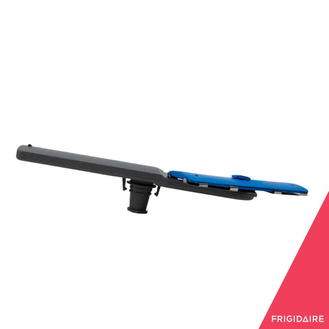 Side view of blue lower dishwasher spray arm replacement for even water coverage and deep cleaning easy install no tools needed
