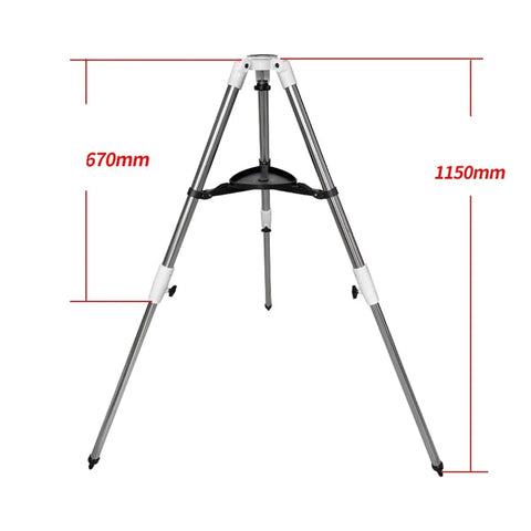 Ergonomic Telescope Mount Stand For Planetary Imaging, Stainless Steel Tripod with dimensions, compatible with NEQ2 and AZ GTIX bases