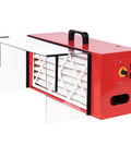 Heavy Duty Benchtop Woodworking Dust Collector 725 CFM Air Filtration System with HEPA filter and controls.