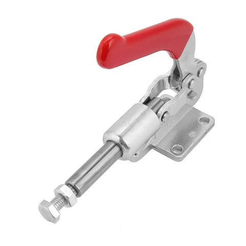 Heavy Duty Iron Toggle Clamp Push Pull Action Welding Fixturing Tool 240kg Holding Latch Galvanized Steel Sheet Metal Fabrication Hardware, red handle