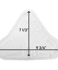 Top Shelf Microfiber Steam Pocket Replacement Mop Pads Compatible With X5 Steamboy Machine Washable ultra-soft triangular pad dimensions shown.