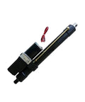 Super Tough DC Electric Linear Actuator With Badass Heavy Duty Hydraulic Push Rod System Designed For Rock Solid Truck Lifting And Steady 15000N Pull Force Delivery view from side with black casing and motor.