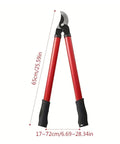 25 Inch Long Reach Pruning Shears For High Branches No Ladder Needed With Heavy Duty Blades For Coarse Wood On Bonsai Trees And Shrubs Clean, Smooth Cuts And Easy Swing For Quick Garden Pro Work, red handles