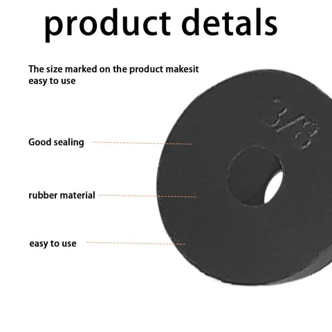 Close-up of a rubber washer from Faucet Washers Assortment Kit With Flat And Beveled Rubber Washers, size marking visible.