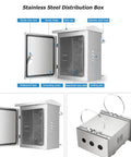 Stainless Steel Outdoor Electrical Enclosure IP67 Junction Box With Mounting Kit Wall Mount Weatherproof Control Box For Rugged Outdoor Electrical Gear 60x30x80 Cm Heavy Duty Weatherproof Cabinet, open front view