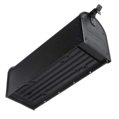 Bottom view of Admiral Aluminum Textured Black Post Mount Mailbox With Rust Proof Aluminum Construction 60 Percent Stronger Reinforced Body