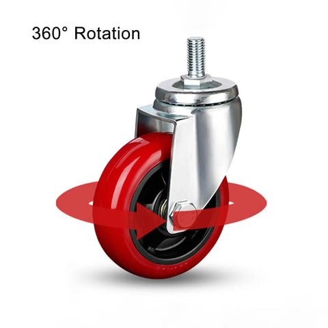 Heavy Duty Swivel Caster Wheels With Brake For Garage And Workshop, Threaded Stem Castors For Workbenches, 360 Degree Smooth Rotation